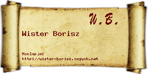 Wister Borisz névjegykártya